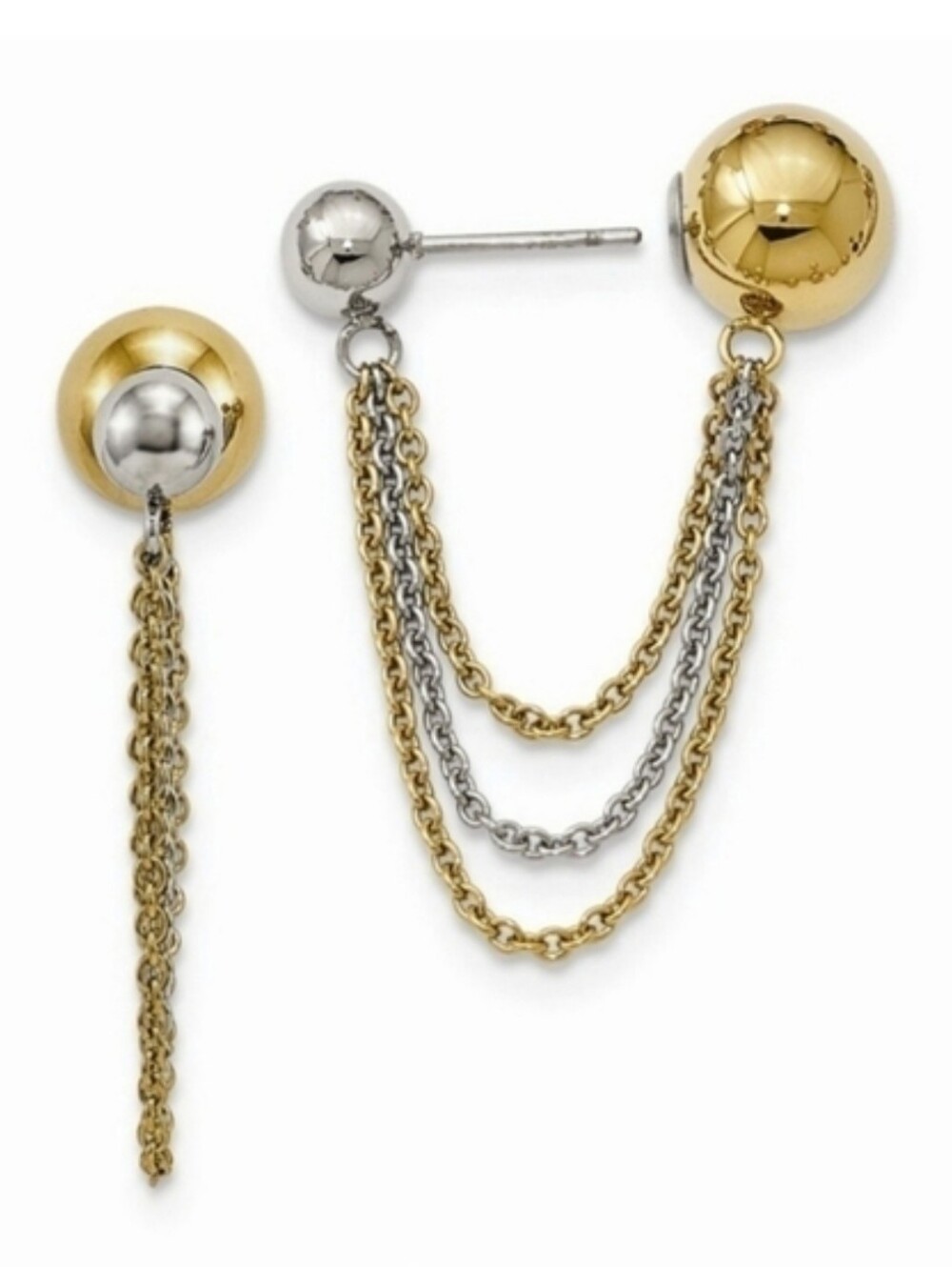 New Drop Chain Earrings Gold & Silver Chain Earrings By Chisel Drop Earrings